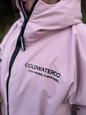 Close up of front detail on pink changing robe