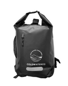'ColdWaterCo' waterproof backpack, with white background