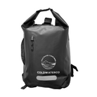 Black dry bag with ColdwaterCo logo on a white background