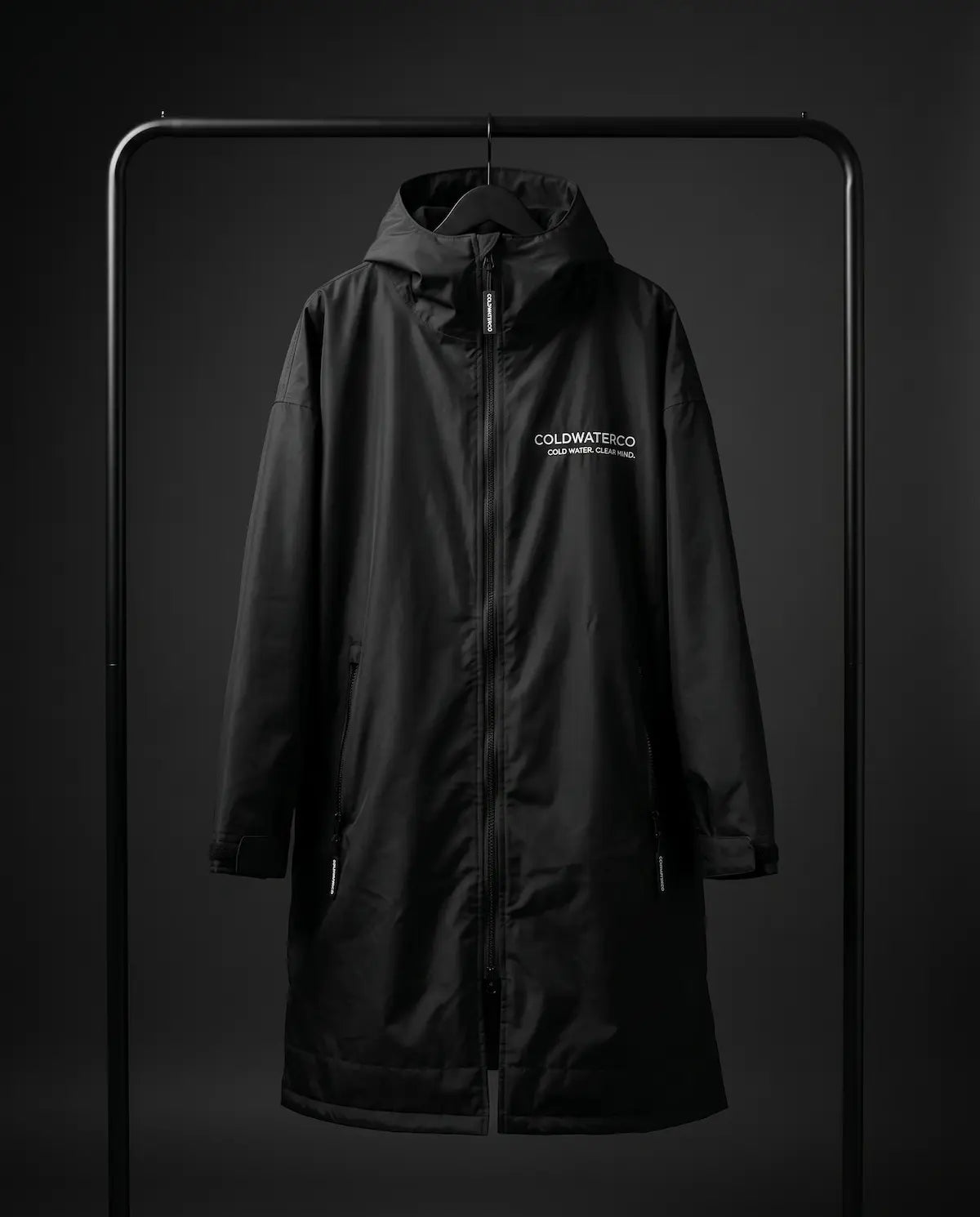 Black ColdWaterCo Changing robe on a black background